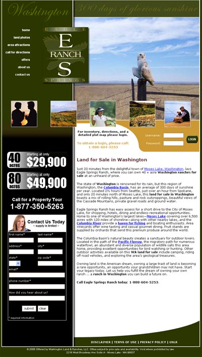 Eagle Springs Ranch Home Page