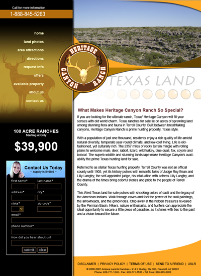 Heritage Canyon Ranch Home Page