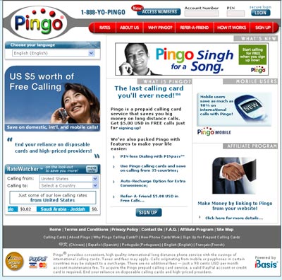 Pingo Home Page