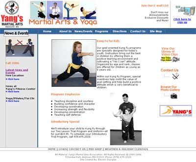 Yangs Martial Arts and Fitness Sub Page