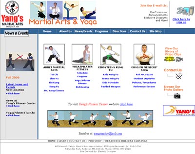 Yangs Martial Arts and Fitness Home Page